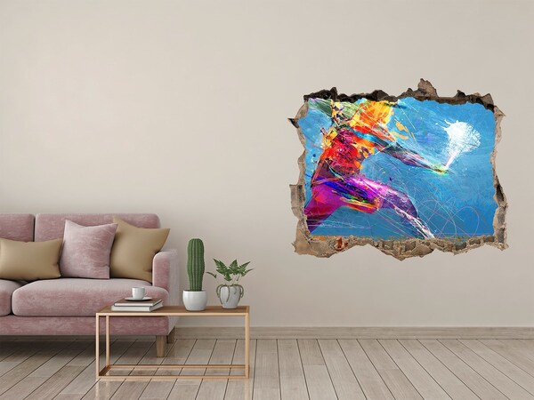 Vinilo pared rota 3d efecto realista Inmersión en colores