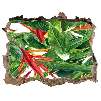 Vinilo pared rota 3d efecto realista Paraíso tropical detrás del muro