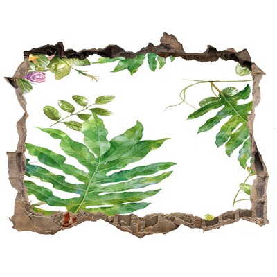 Pegatina agujero en la pared autoadhesiva Paraíso tropical detrás del muro