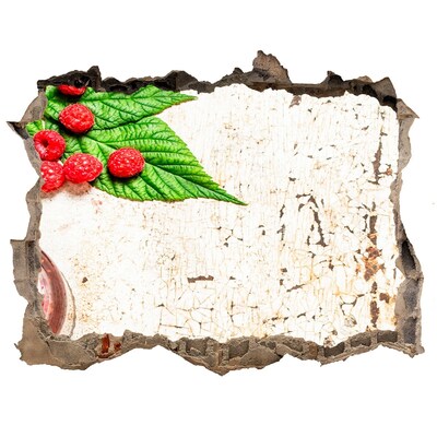 Vinilo pared rota 3d efecto realista Encanto frutal en una pared dañada