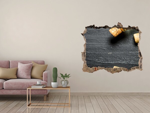 Naklejka 3D dziura na ścianę Wino i winogrona