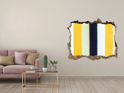 Pegatina agujero en la pared autoadhesiva Rayas de colores en el hormigón