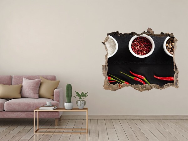 Pegatina de vinilo agujero 3d para pared Una explosión de sabores y especias