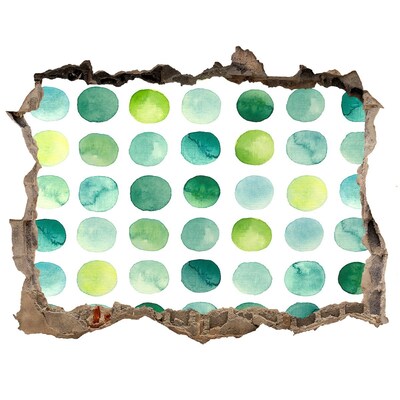 Trampantojo de pared rota efecto profundidad Puntos verdes en el fondo de la pared