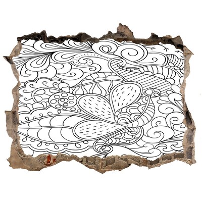 Vinilo pared rota 3d efecto realista Un mundo colorido en un agujero