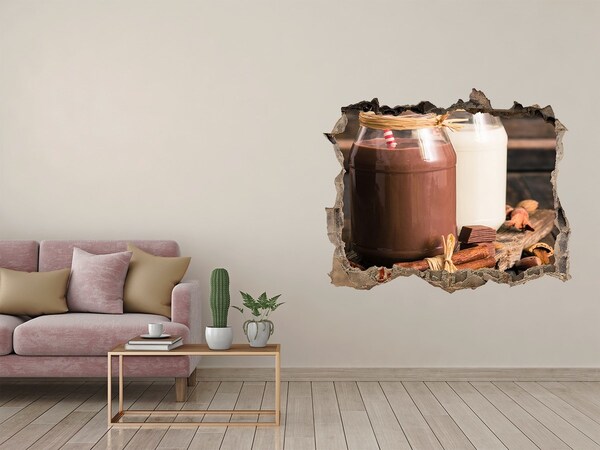 Trampantojo de pared rota efecto profundidad Delicias de chocolate en un entorno natural