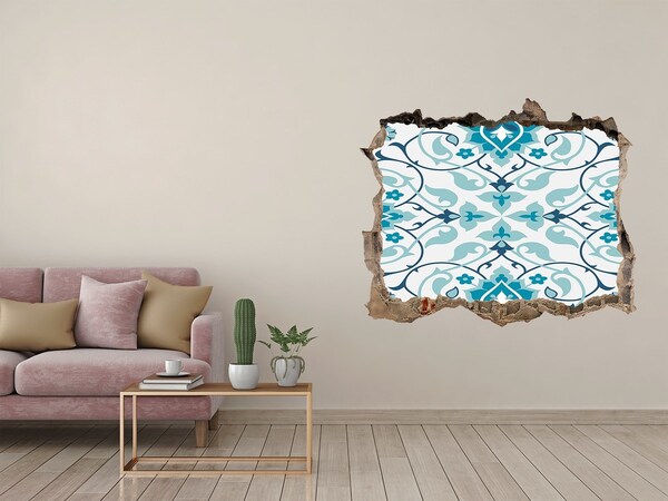 Vinilo pared rota 3d efecto realista Patrón floral en la pared