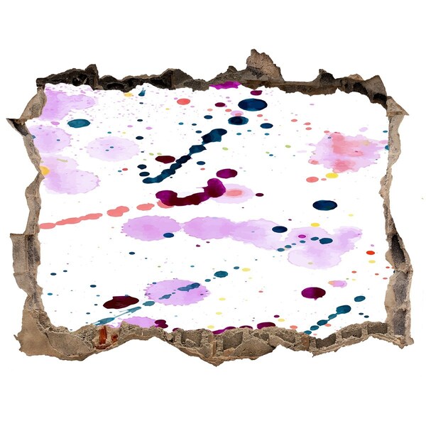 Pegatina de vinilo agujero 3d para pared Una explosión colorida de creatividad