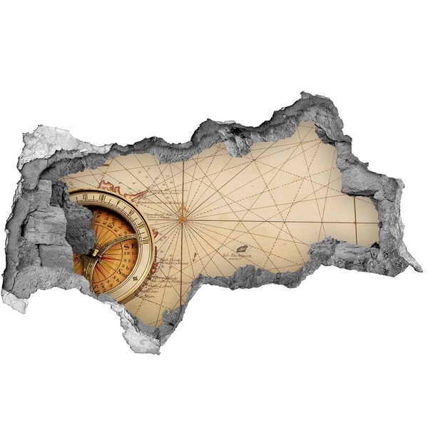 Samoprzylepna dziura na ścianę Starożytna mapa morska