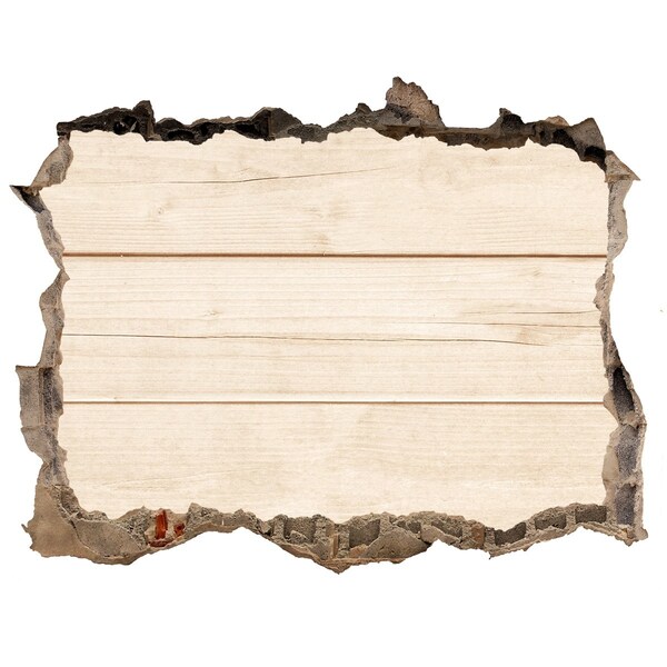 Pegatina de vinilo agujero 3d para pared Una pared dañada con piso de madera