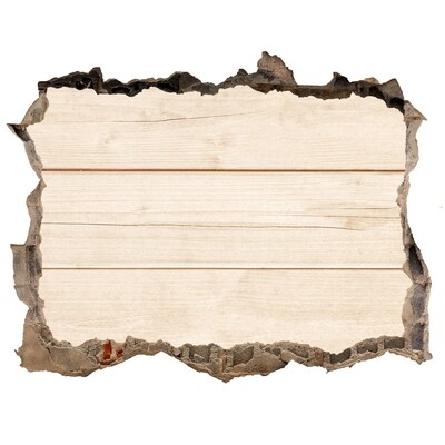 Pegatina de vinilo agujero 3d para pared Una pared dañada con piso de madera
