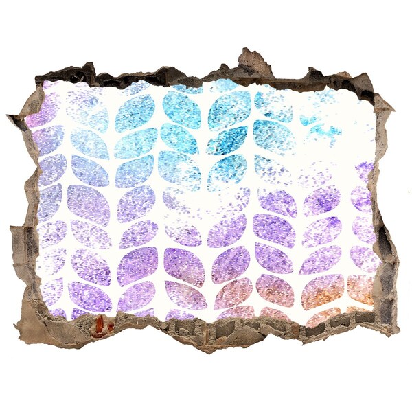 Vinilo pared rota 3d efecto realista Patrones florales de agujero en la pared