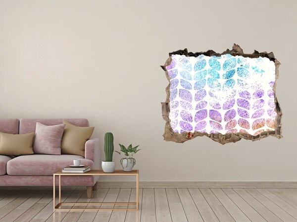 Vinilo pared rota 3d efecto realista Patrones florales de agujero en la pared
