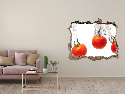 Pegatina de vinilo agujero 3d para pared Tomates jugosos en agua