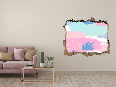 Vinilo pared rota 3d efecto realista Paraíso tropical detrás del muro