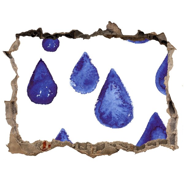 Pegatina de vinilo agujero 3d para pared Gotas de agua en la pared