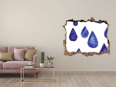 Pegatina de vinilo agujero 3d para pared Gotas de agua en la pared