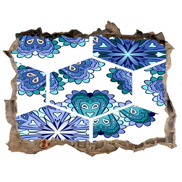 Trampantojo de pared rota efecto profundidad Patrón colorido en la pared