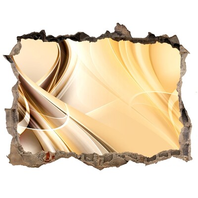 Dziura 3d fototapeta naklejka Złota abstrakcja w dziurze w ścianie