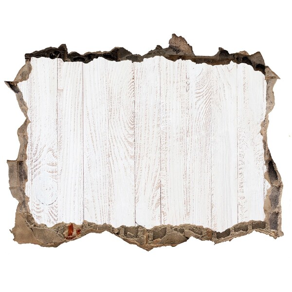 Pegatina agujero en la pared autoadhesiva Una pared dañada con acabado de madera