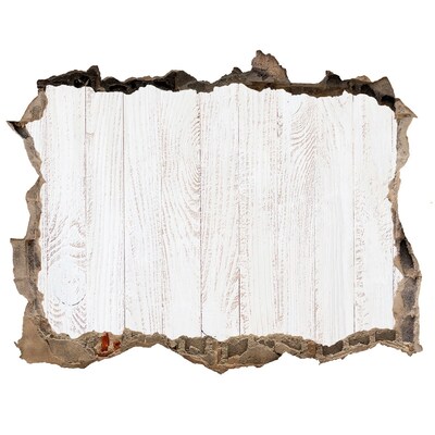 Fototapeta dziura na ścianę Zniszczona ściana z drewnianym wykończeniem