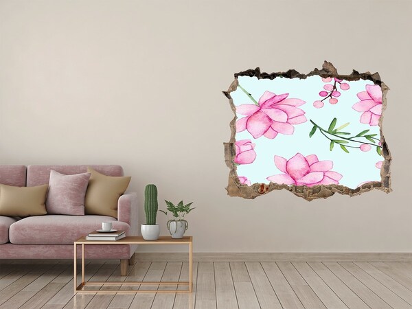 Trampantojo de pared rota efecto profundidad Un sueño floral detrás de las paredes
