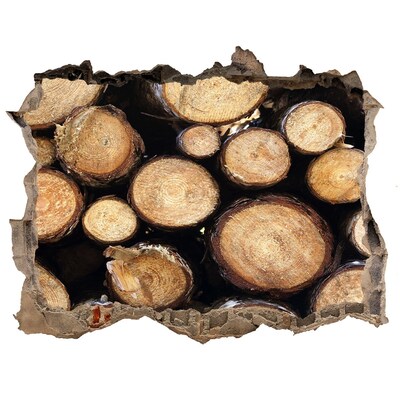 Pegatina agujero en la pared autoadhesiva Madera en un agujero en la pared