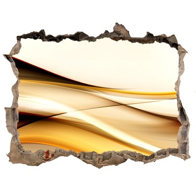 Trampantojo de pared rota efecto profundidad Olas doradas en un agujero en la pared