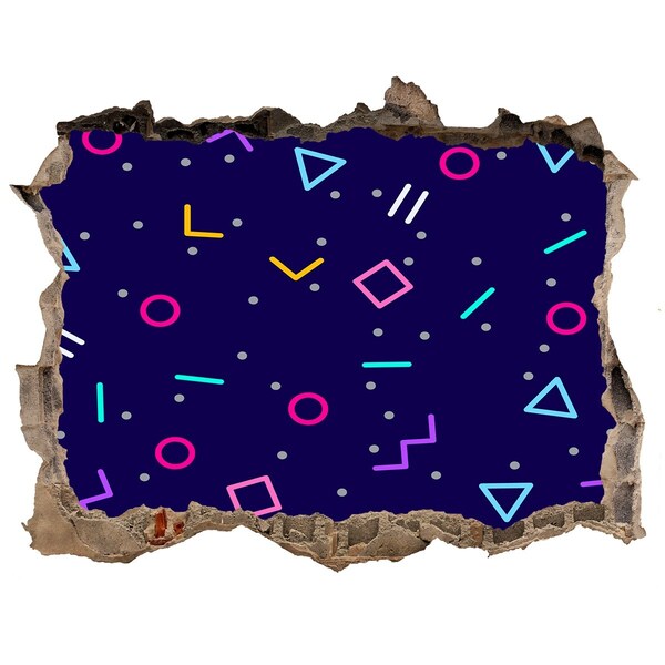 Trampantojo de pared rota efecto profundidad Patrón colorido en la pared