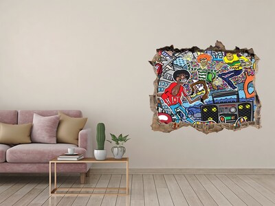 Pegatina de vinilo agujero 3d para pared Festival de la Alegría de la Ciudad