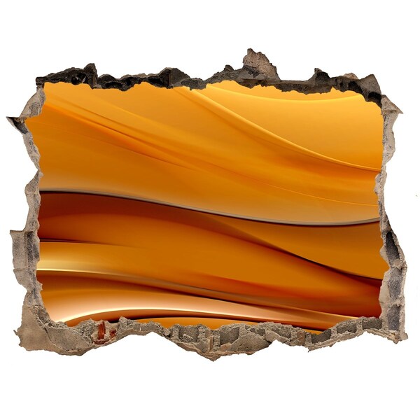 Pegatina de vinilo agujero 3d para pared Ola dorada en la pared