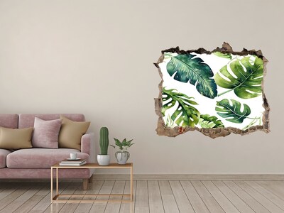Pegatina agujero en la pared autoadhesiva Jungla tropical detrás del muro