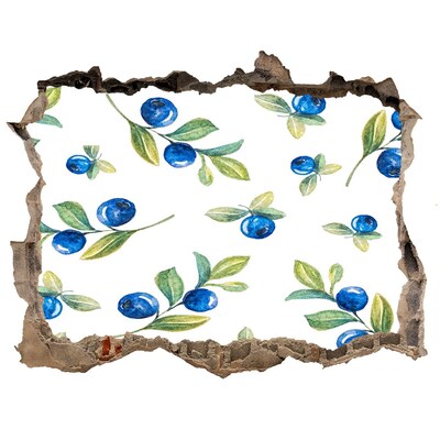 Naklejka 3D dziura na ścianę beton Owoce na tle ściany