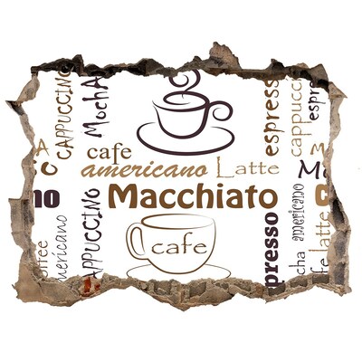 Pegatina de vinilo agujero 3d para pared Rincón del café