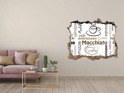 Pegatina de vinilo agujero 3d para pared Rincón del café