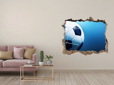 Pegatina de vinilo agujero 3d para pared Fútbol en acción