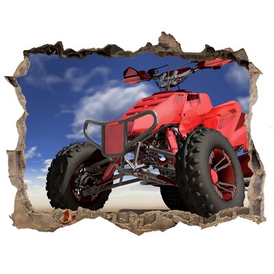 Pegatina de vinilo agujero 3d para pared Cuadrángulo rojo en un paisaje desértico