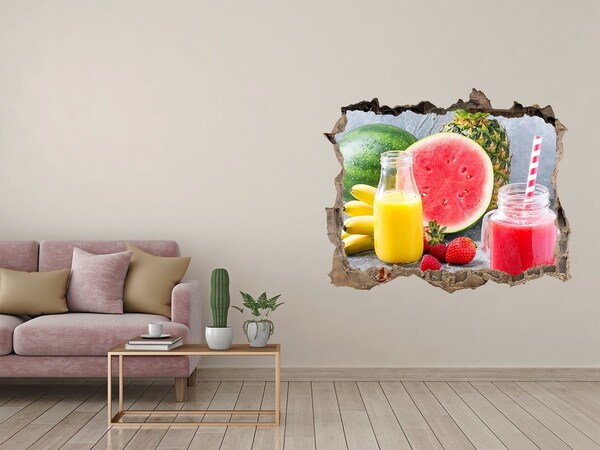 Trampantojo de pared rota efecto profundidad Paraíso de cócteles de frutas