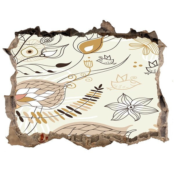 Naklejka 3D dziura samoprzylepna Wiosenne ptaki w ogrodzie