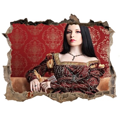 Trampantojo de pared rota efecto profundidad Princesa en las ruinas