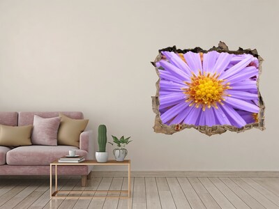 Pegatina de vinilo agujero 3d para pared Flor en hormigón