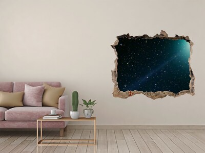 Vinilo pared rota 3d efecto realista Agujero espacial en la pared
