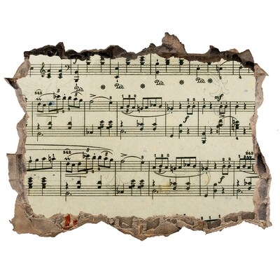 Pegatina de vinilo agujero 3d para pared Agujero musical en la pared