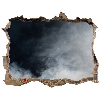 Pegatina de vinilo agujero 3d para pared Una pared rota con vista a la nube