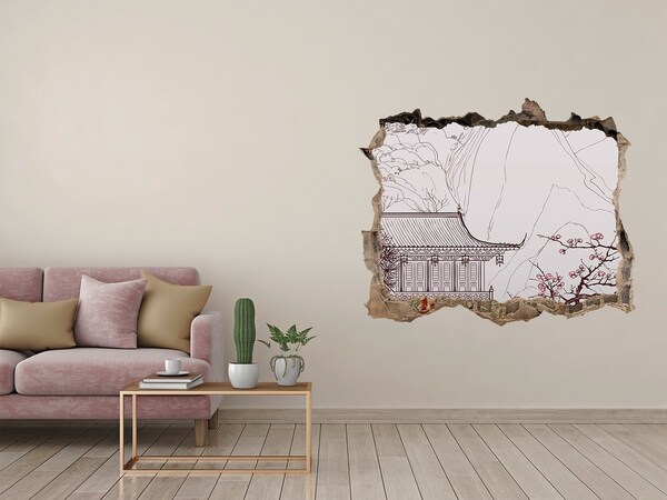 Pegatina agujero en la pared autoadhesiva Inmersión en la arquitectura asiática