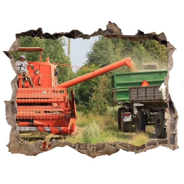 Foto zdjęcie dziura na ścianę Maszyny rolnicze w akcji