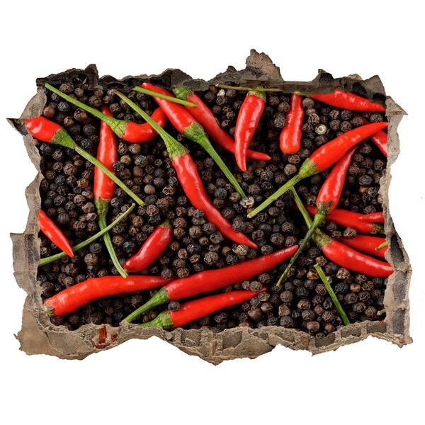 Pegatina de vinilo agujero 3d para pared Agujero en la pared con especias