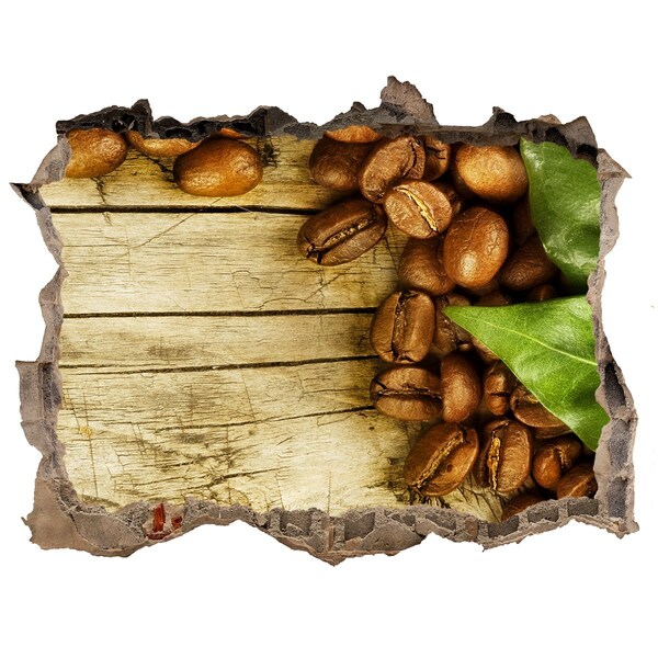 Vinilo pared rota 3d efecto realista Café en un agujero de hormigón