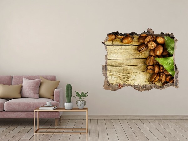 Vinilo pared rota 3d efecto realista Café en un agujero de hormigón