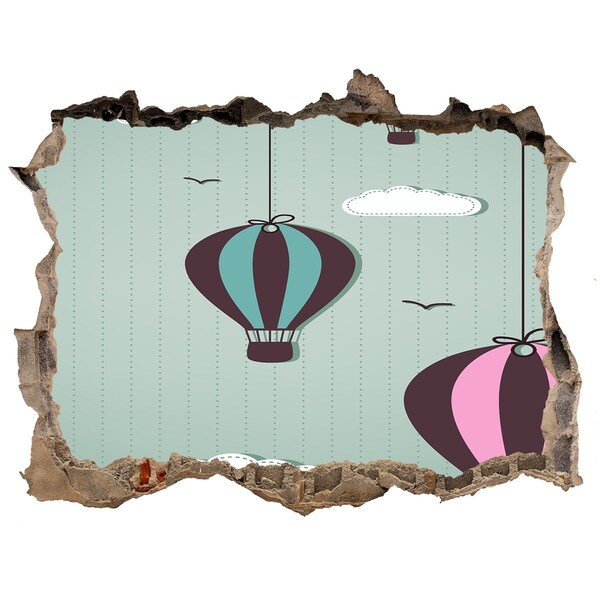 Pegatina agujero en la pared autoadhesiva Globos en el cielo